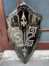 Medieval Knight Armor Shield Metal Stainless Steel Beautiful Hand Work Shield