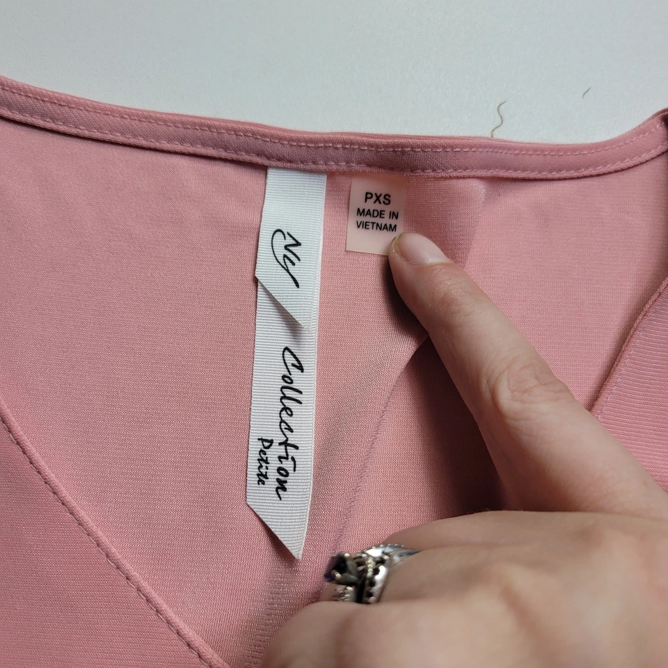 NY Collection Button Up Flare Sleeve XSP Balletcore Feminine Valentines Romantic - Image 3 of 4