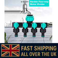 3/4" Plastic 4 Way Adaptor Garden Tap Multi Hose Pipe Connector Water Splitter