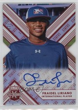 2018 Elite Extra Edition Status Red Die-Cut 52/75 Fraidel Liriano #188 Auto s3g