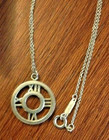 Tiffany Sterling Silver Atlas Clock Watch Dial Pendant Necklace 16" — photo 1