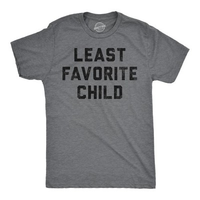 Mens Funny T Shirts Least Favorite Child Sarcastic Family Graphic Tee for Men