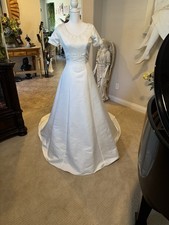 White Satin Wedding Dress Size 4  
