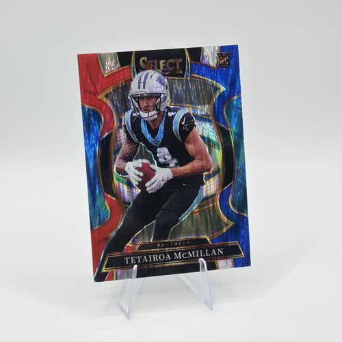 2025 Panini Select #44 Tetairoa McMillan Red and Blue Prizm Shock