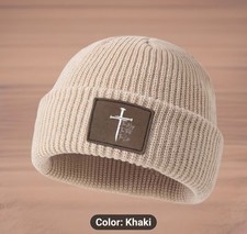 The Way, The Truth, The Life Jesus Beanie Knit Hat Khaki Unisex Adult New