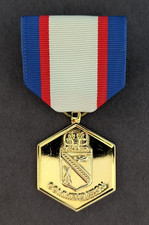 24k Gold-Plated SGAUS Commendation Medal with Moir&eacute; Rayon Ribbon