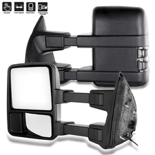 Towing Mirror Pair for Ford Super Duty 2008-ON Black Manually Adjusted