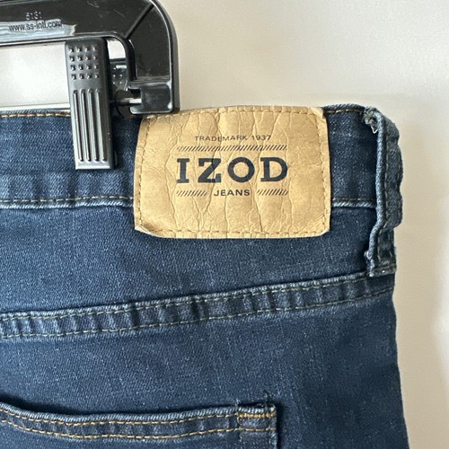 Izod Jeans Mens Comfort Stretch Straight Fit Low Rise Blue 40X30 #527 - Picture 8 of 19