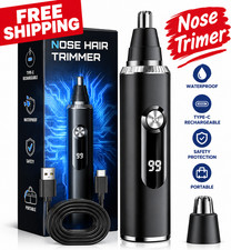 Nose Hair Trimmer for Men and Women, USB Rechargeable, Painless, LED Display
