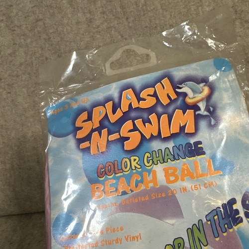Pallone da spiaggia Splash-N-Swim vintage cambio colore nuovo in confezione - Foto 2 di 6