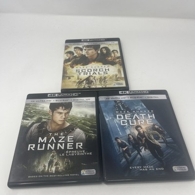 Maze Runner Trilogy 4k Ultra HD Blu-Ray Lot Scorch Trials & Death Cure