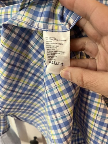 Camisa Tommy Bahama Para Hombre Talla XL Sarasota Elastizada Fenway Check IslandZone - Imagen 4 de 4