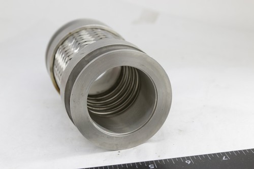 5" Stainless Steel KF50 Flange Metal Hose Braided Straight Bellows Vacuum USED - Picture 3 of 5