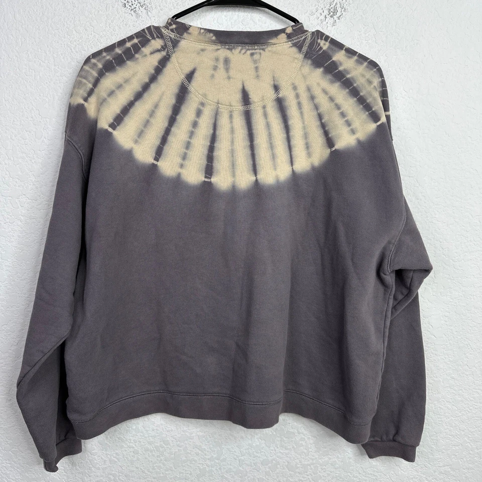 Madewell Sweatshirt Womens Small Grey Tie-Dye Long Sleeve Crew Neck Casual Boho - Image 2 of 4