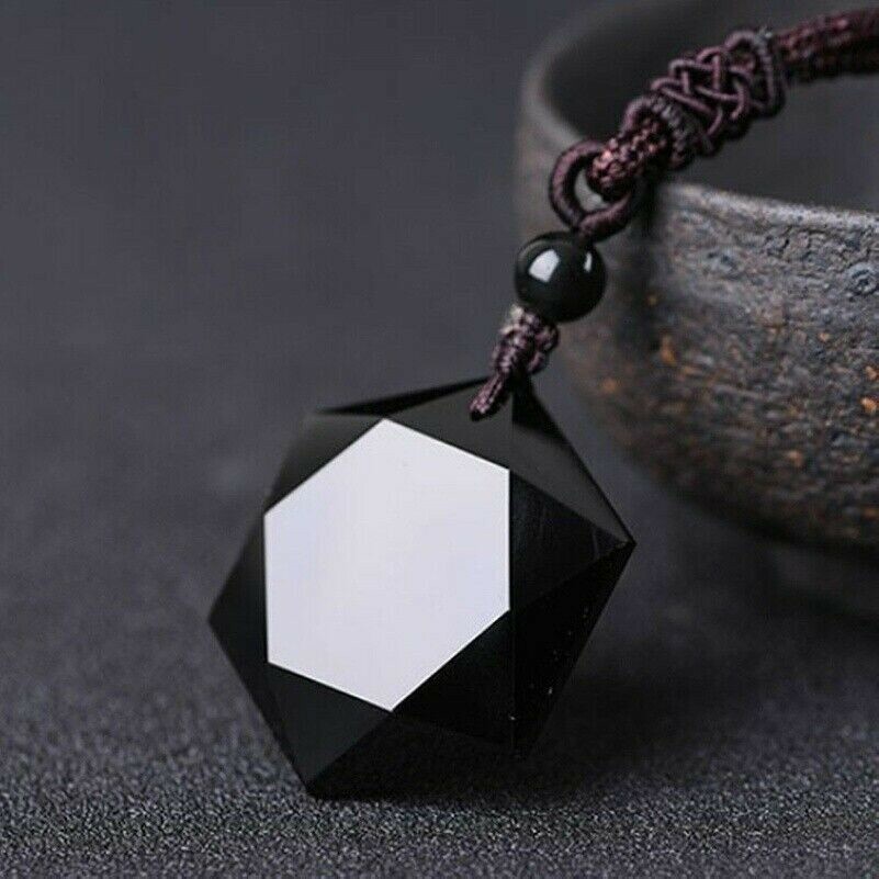 Ciondolo Tondo Di Ossidiana Nera - Ciondoli Ossidiana - Gioielli Ossidiana - Ossidiana - Pietre