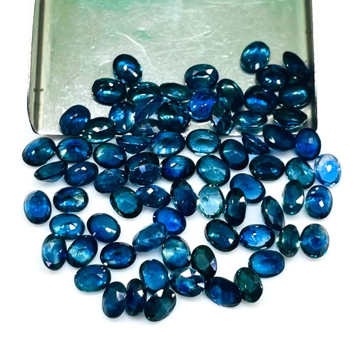 VVS 7 Pezzi Zaffiro Blu Ceylon Naturale 4x3mm Taglio Ovale Pietre Preziose Sciolte 1,60 Cts - Foto 6 di 10