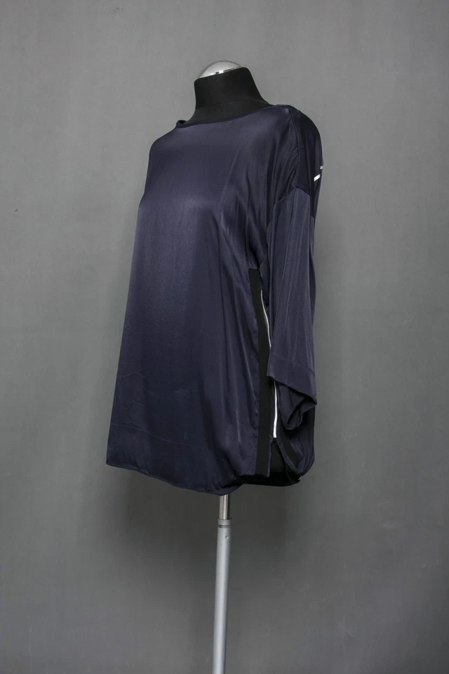 Part Two Copenhagen Damen Shirt 36 blau dunkelblau Halbarm Oversized Viskose - Bild 3 von 4