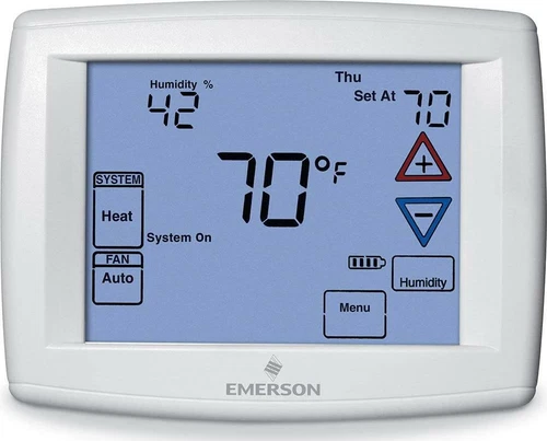 7-Day Touchscreen Thermostat With Humidity Control 1F95-1291 Battery-powered