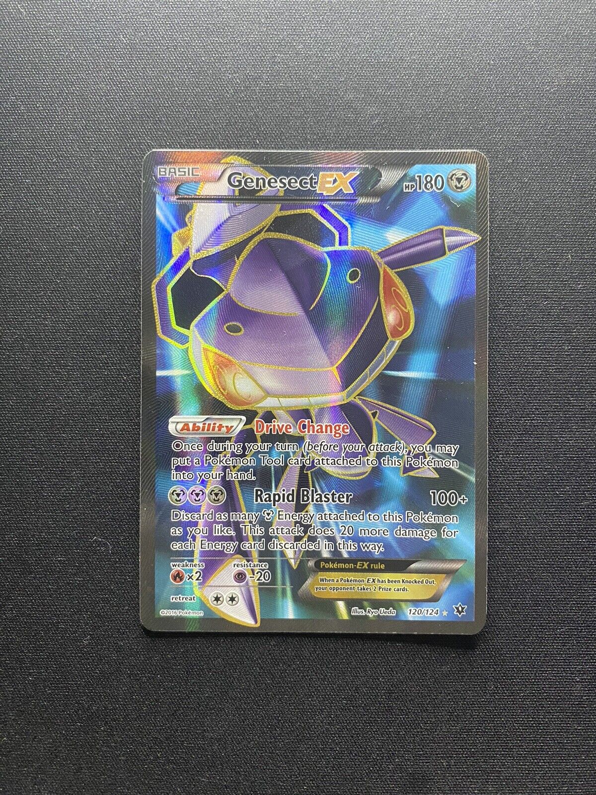 Pokemon genesect Ex NEW & MINT 120/124 Full Art Card ULTRA RARE Fates  Collide NM