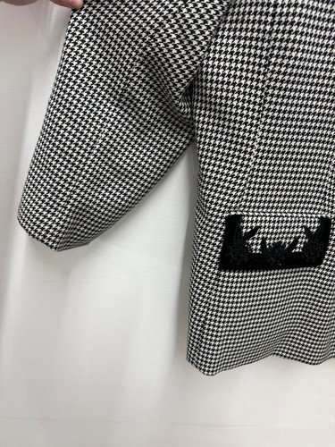 VTG John Meyer Collection Womens 42 Black White Check Blazer Skirt 2 pc Set Wool - Picture 4 of 17