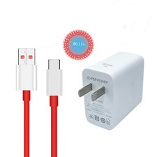 Power Adapter For OnePlus 10 Pro Warp 80W Fast Charger Adapter Type-C Cable Line