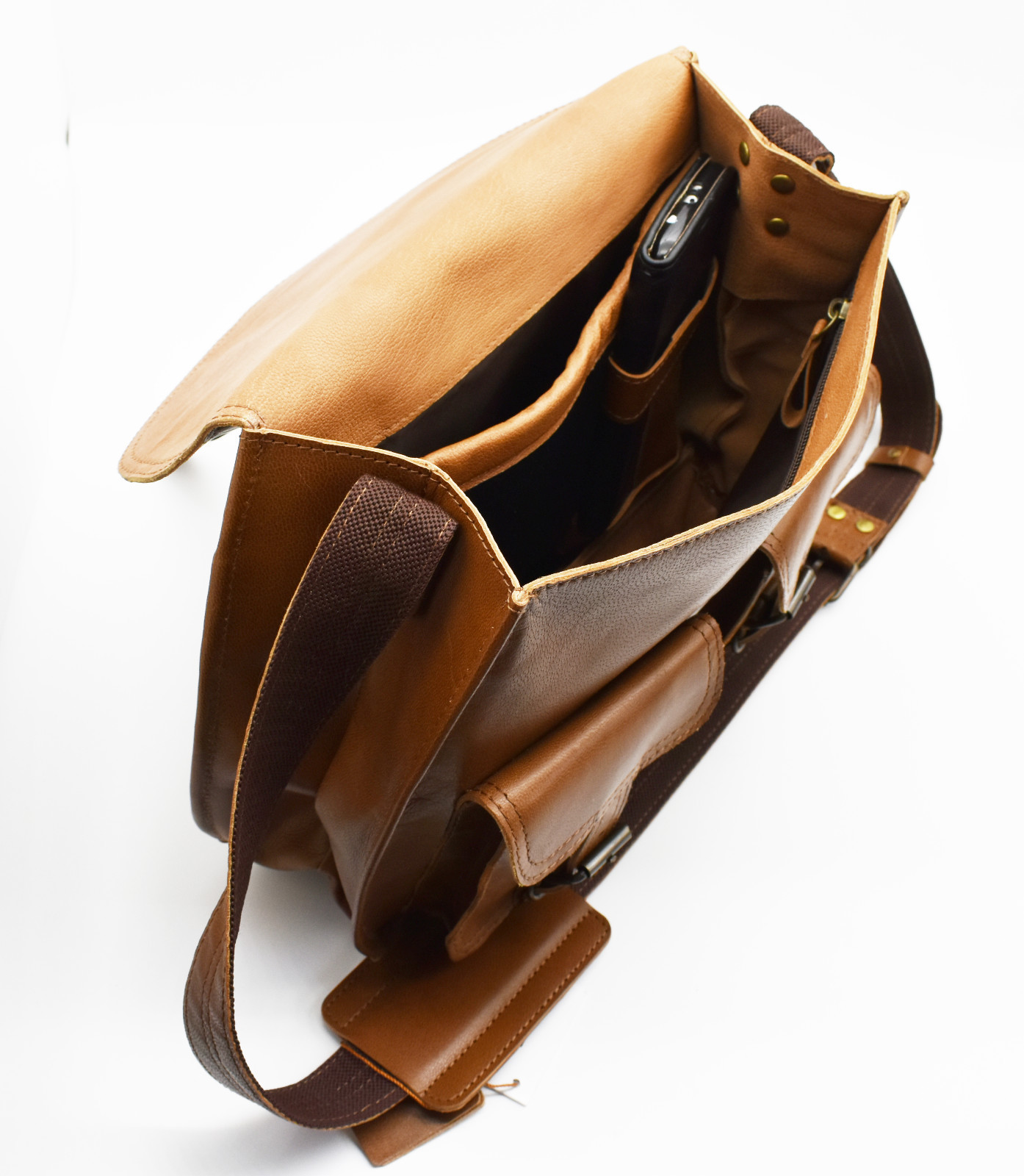 Leather Messanger Bag Crossover Man Body Satchel Unisex Soft Real Leather image 6