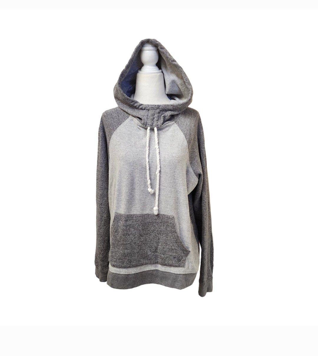 Roxy Grey Pullover Drawstring Beach Hoodie Sweate… - image 1
