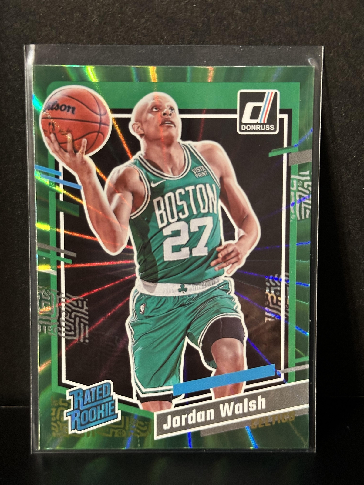 2023-24 Donruss #229 Jordan Walsh Green Laser Holo RC Rated Rookie