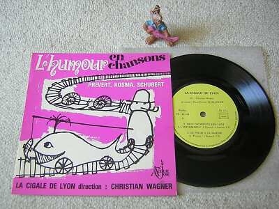 LA CIGALE DE LYON L´humour en chansons FRANCE 7''EP +PS PRODISC, PREVERT SCHUBERT