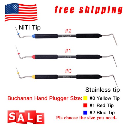 Dental Endo Buchanan Hand Plugger Tips Fill Obturation Kit 3 Tips NO.0/1/2 - Picture 6 of 34