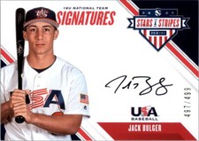 2020 USA Baseball Stars and Stripes 18U Black Ink Jack Bulger Auto /499
