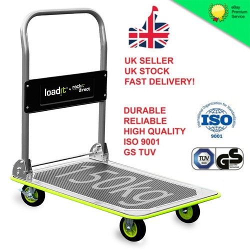 Folding Flatbed Trolley, Platform Trolley 150kg Heavy Duty, Easy