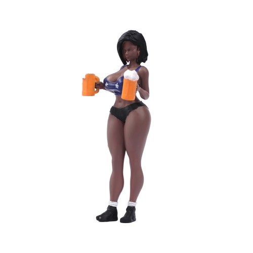Figura Modelo Sexy Niña Negra Escena Cerveza 1/18 1/24 1/43 1/64 1/87 Para Juguetes de Coche - Imagen 6 de 7
