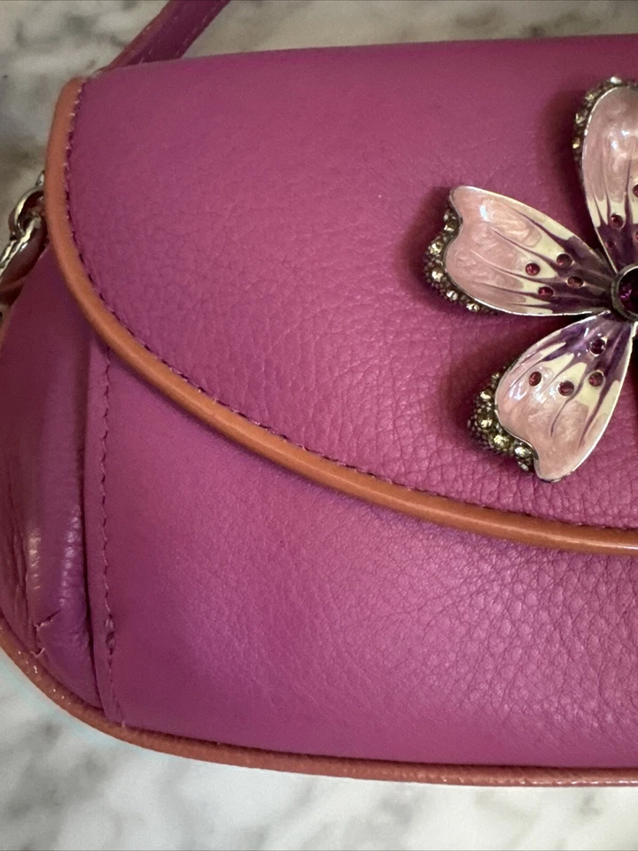 Cartera Bandolera Brighton Cuero Rosa Bolso sin asas Cartera / Bandolera / Muñequera Flor Foto 3 de 4