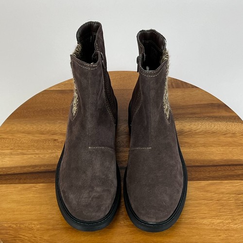 New Womens Clarks Opal Sky Brown Suede Casual Comfort Ankle Boots Size 9 M - Picture 5 of 8