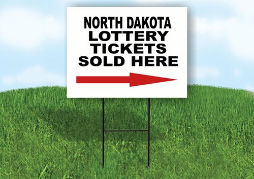 NORTH DAKOTA STATE LOTTERY TICKETS RIGHT ARRO Yard Sign w Stand LAWN SIGN Single - Picture 1 of 5