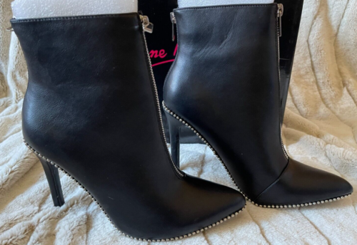 NIB Anne Michelle PLEDGE Black Matte Beaded Fashion Boot Shoes Women's Size 7.5 - Zdjęcie 1 z 5