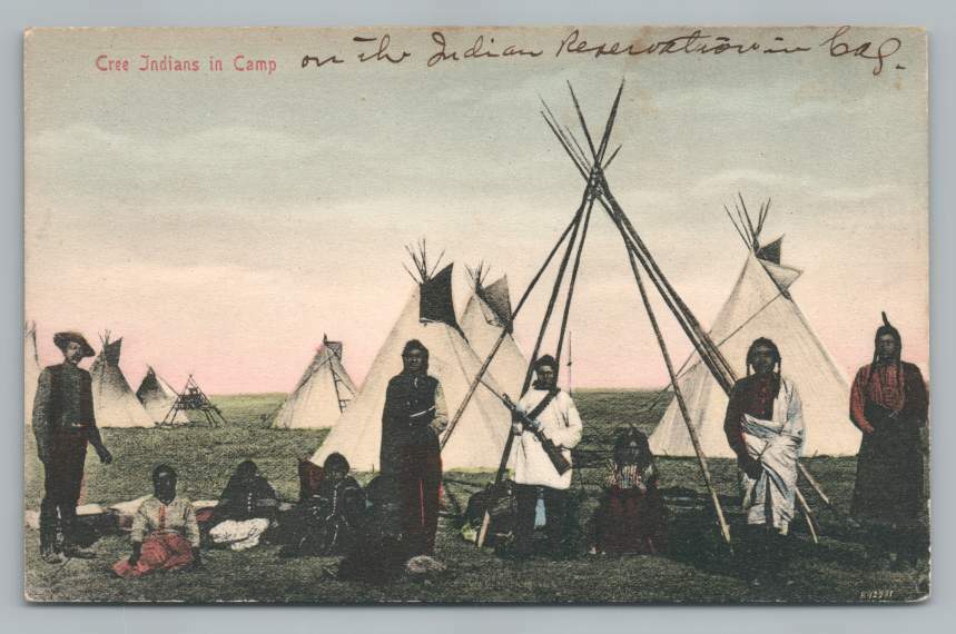 Cree Indian Camp Reservation~Williams California~Antique Hand Colored ...