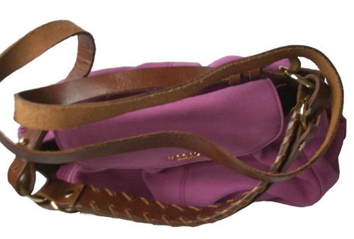 SHOULDER CROSSBODY BAG GENUINE PINK SUEDE LEATHER DESIGNER MODALU NEW - Picture 7 of 7