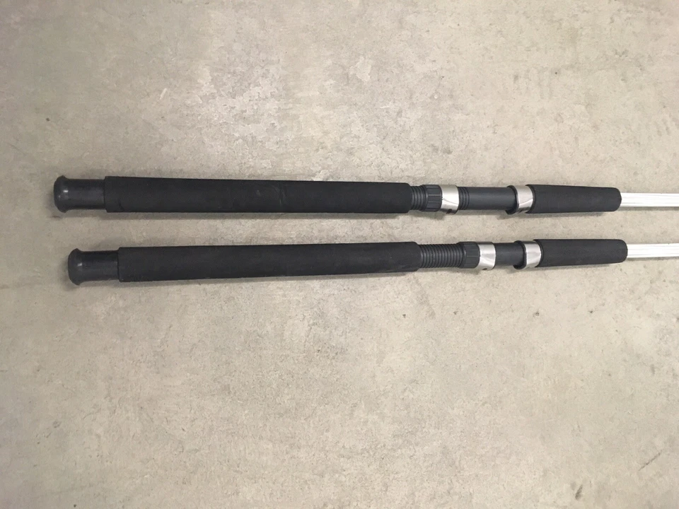 2 Shakespeare Tiger Spinning Rods 7’ Fresh/Saltwater Catfish/Trolling Med BLACK - Image 4 of 4