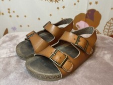 Cat  Jack Sandals Kids Size 6 Brown Hook And Loop Strap Non Marking Beach Pool