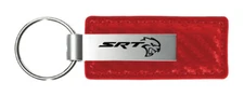 Dodge SRT Hellcat Carbon Fiber Leather Keychain (Red)