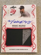 GRANT MCCRAY 2018 Leaf PERFECT GAME Autograph PATCH #5/15 S.F. GIANTS ROOKIE XRC