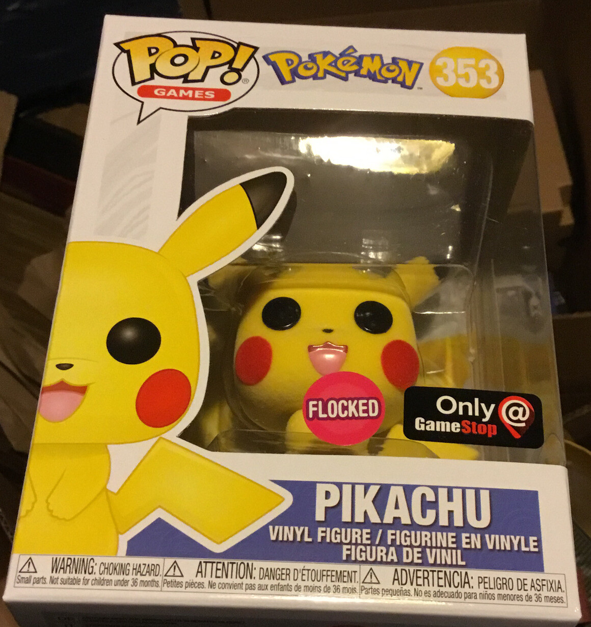 flocked pikachu pop gamestop