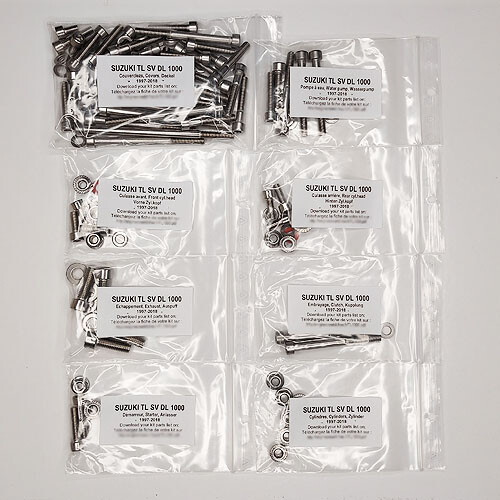 Visserie moteur Suzuki TL 1000 R TLR 1998 1999 2000 2001 2002 inox