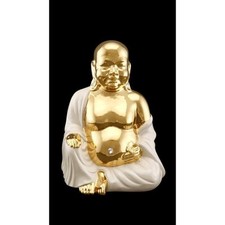 Big Buddha Gott Indien India Feng Shui God Glück Luck - 24 Karat Gold Italy NEW