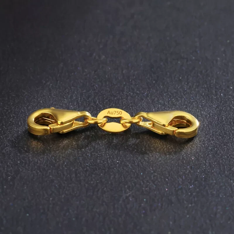 Pure Au750 18K Yellow Gold Lobster Clasp Extend Connector Diy For Chain 0.24in H - Image 2 of 4