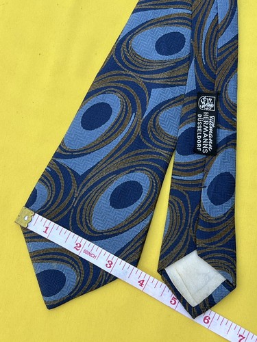 Authentic YSL YVES SAINT LAURENT X TILLMANN HERMANNS On N.Blue Silk Necktie Tie - Picture 7 of 8