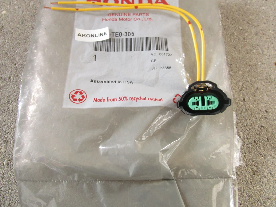 FITS: 09- 18 HONDA PILOT FRONT HEADLIGHT LOWBEAM PIGTAIL CONNECTOR OEM NEW Foto 2 de 4