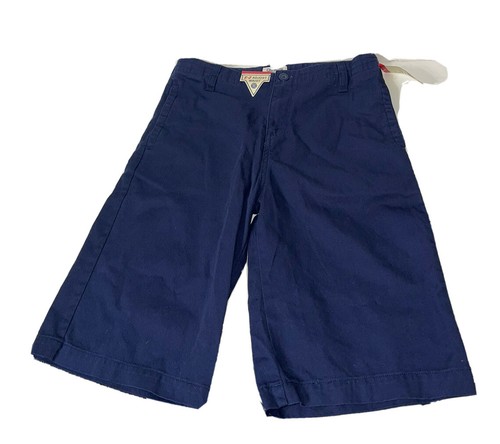NWT Osh Kosh Boys Shorts Size 12 Ez Adjust Waist Navy Blue Long Inseam Uniform